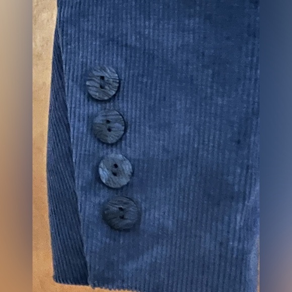 B.Moss Blue Corduroy Cropped Blazer 8P - Picture 4 of 6